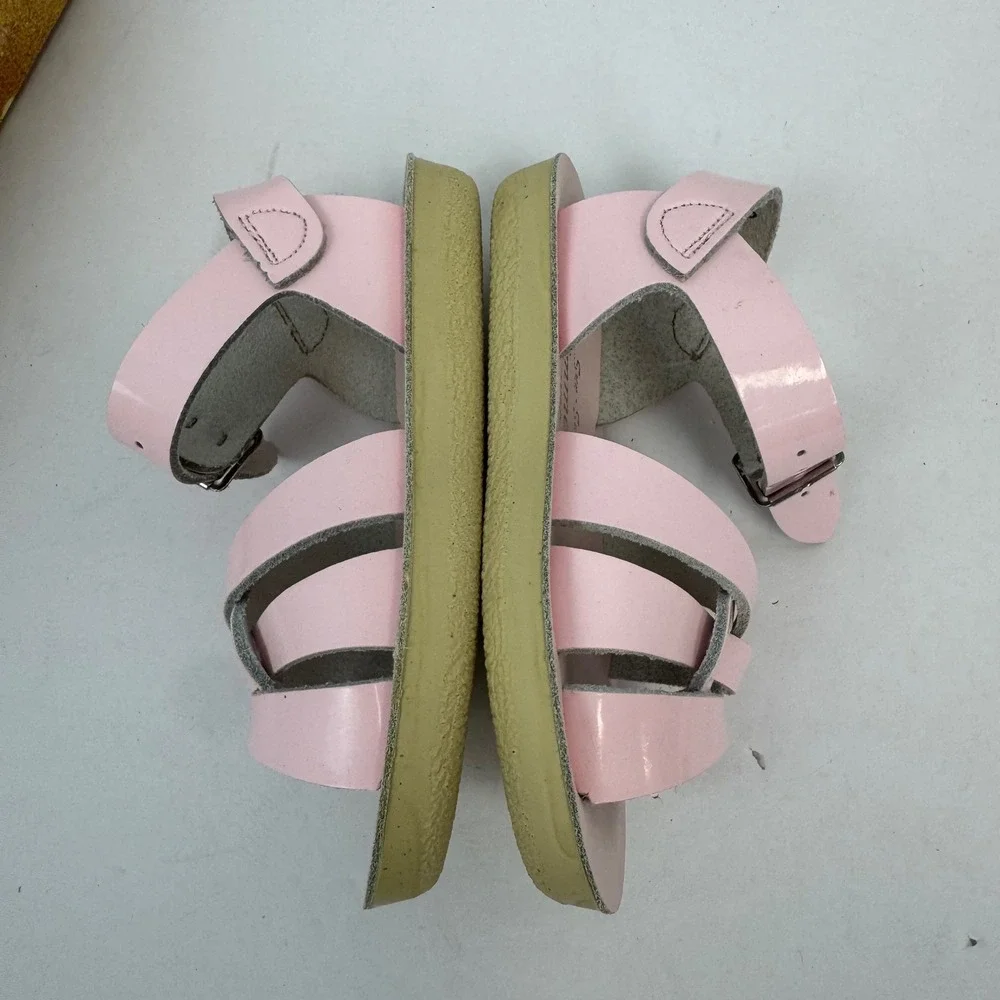 Sun-San Salt Water Swimmer Sandals Pink Patent Leather Kids Size 7 800-819